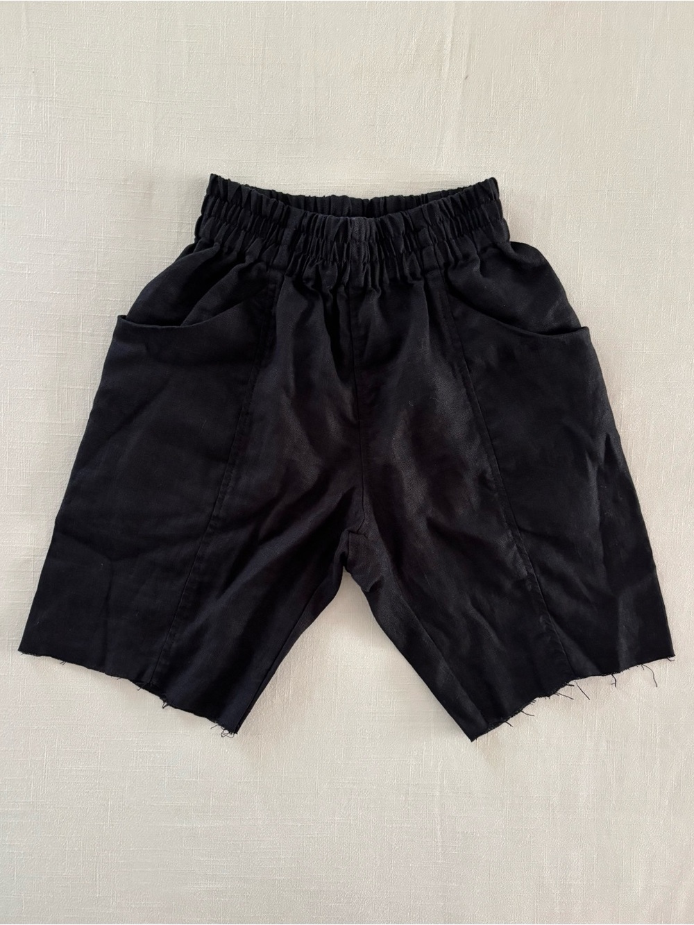 Clyde Linen Cutoff Short, XXS